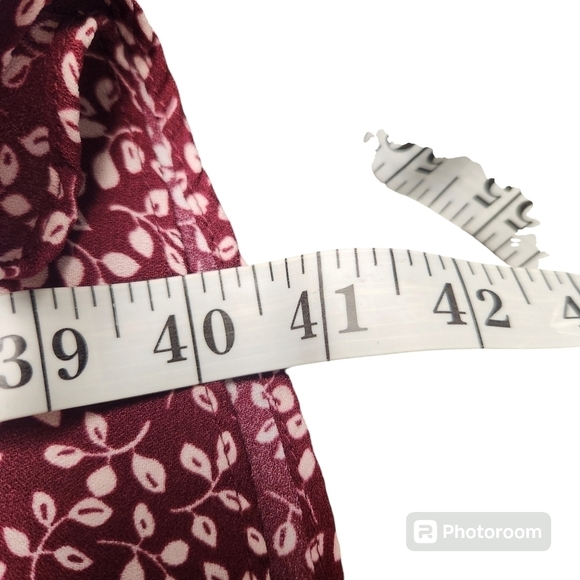 Draper James RSVP Burgundy/White Ditsy Print Smocked Waist Aline Dress Sz. Med - Picture 7 of 9